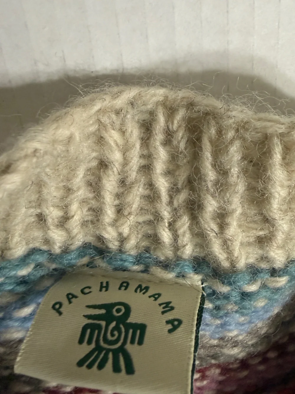 Pachamama Rainbow Stripe 100% Wool Chunky Knit Sweater | Colorful Boho Pride - Picture 3 of 5